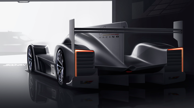 Early rendering showing how the car’s taillight design will appear in low light. Image credit: Cadillac.